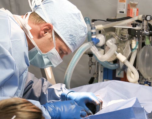 Anesthesiologist doing operation