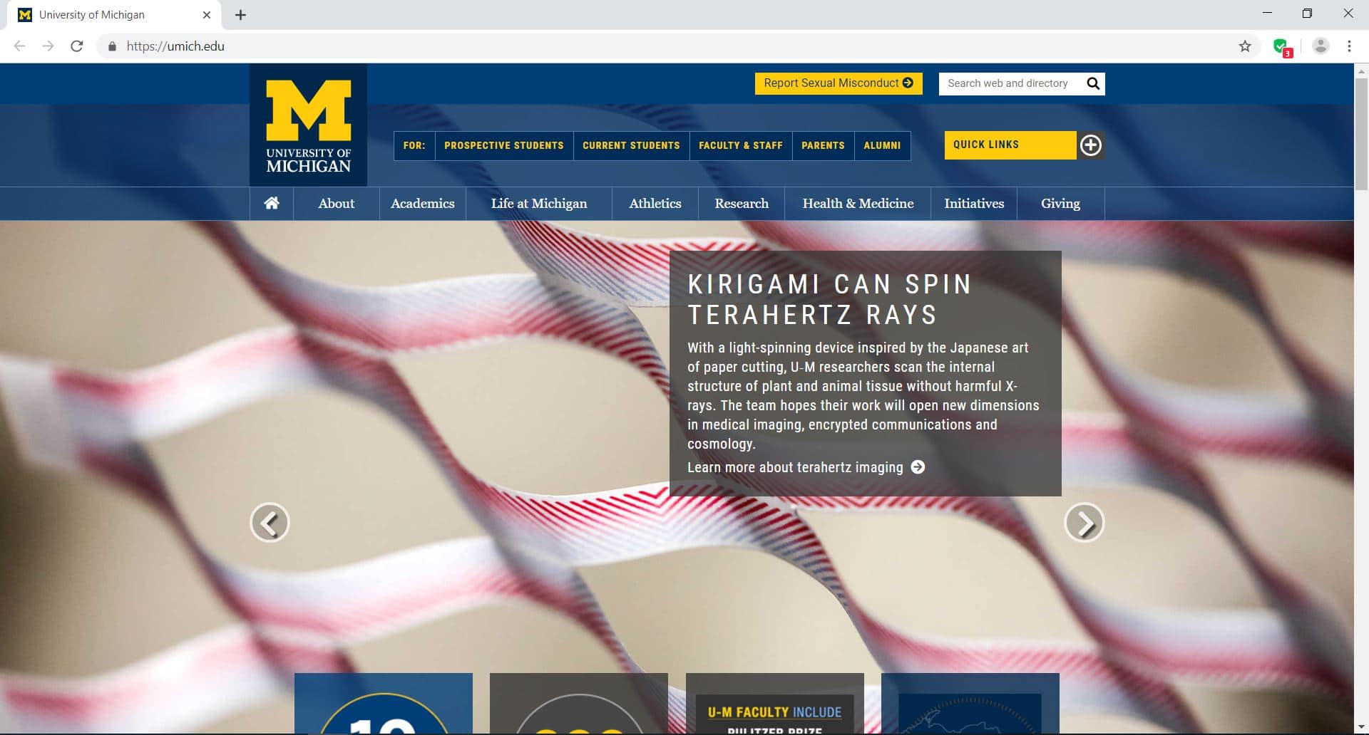 official website of University of Michigan – Ann Arbor